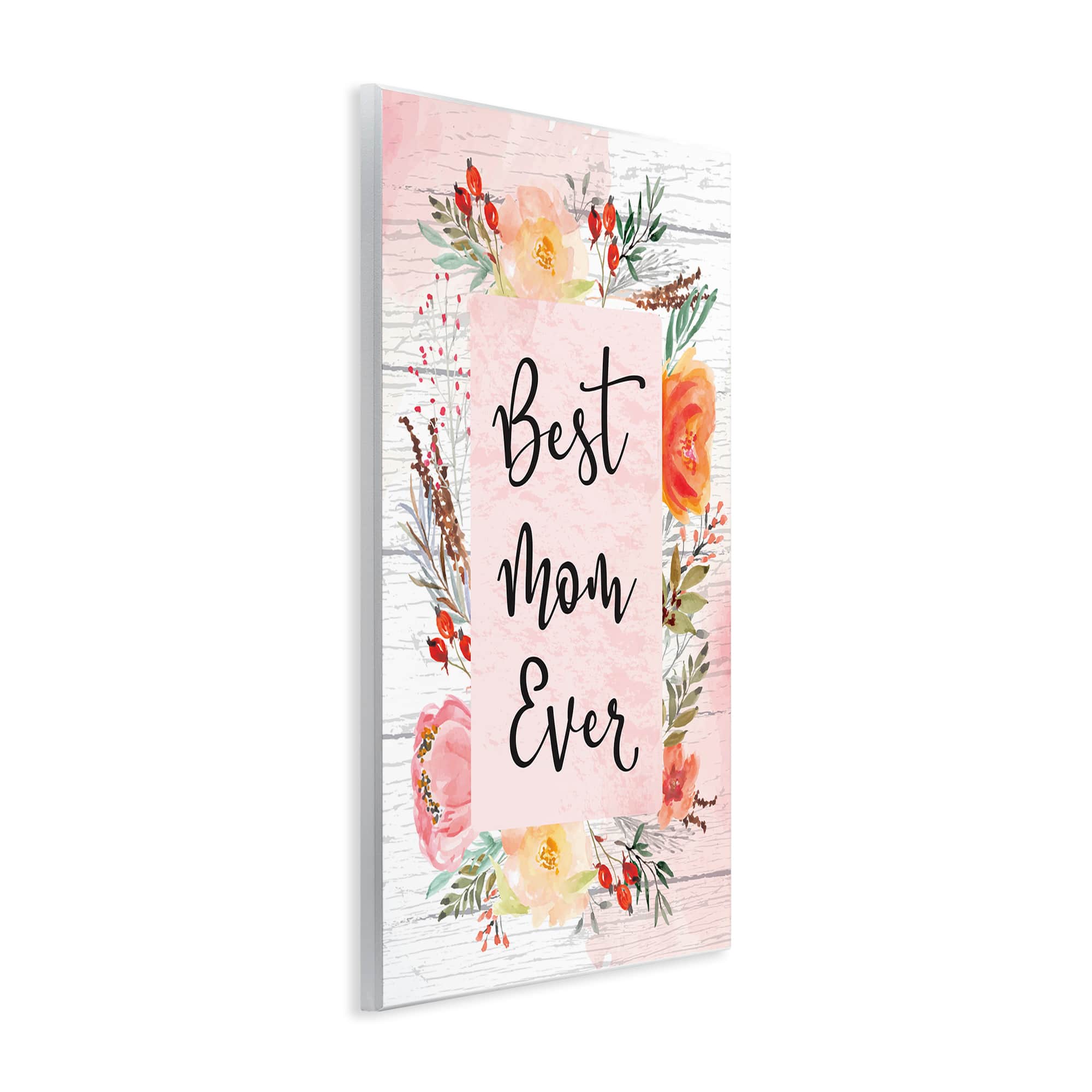 Stupell Industries Best Mom Ever Floral Family Wall Plaque Art